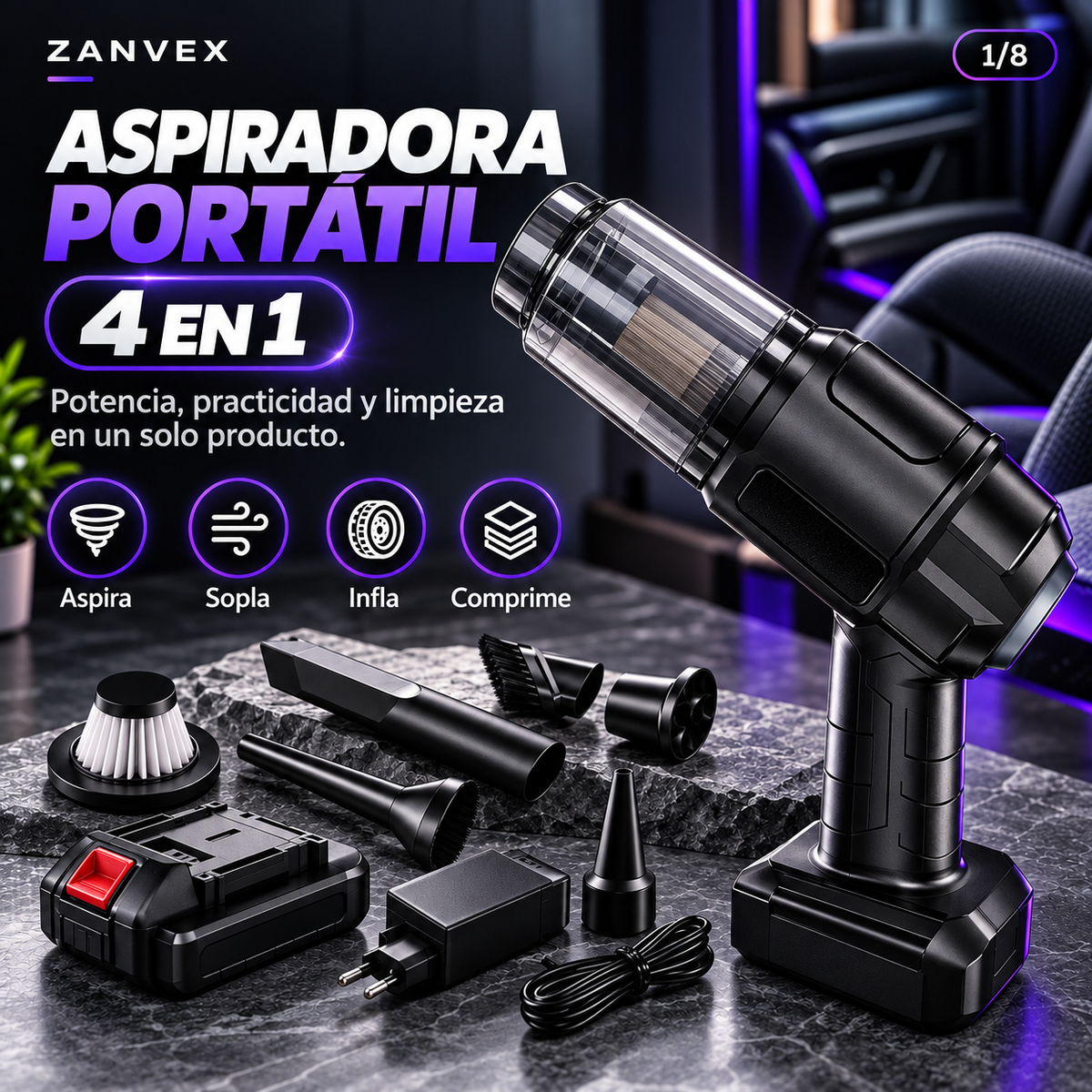 Aspiradora portátil potente