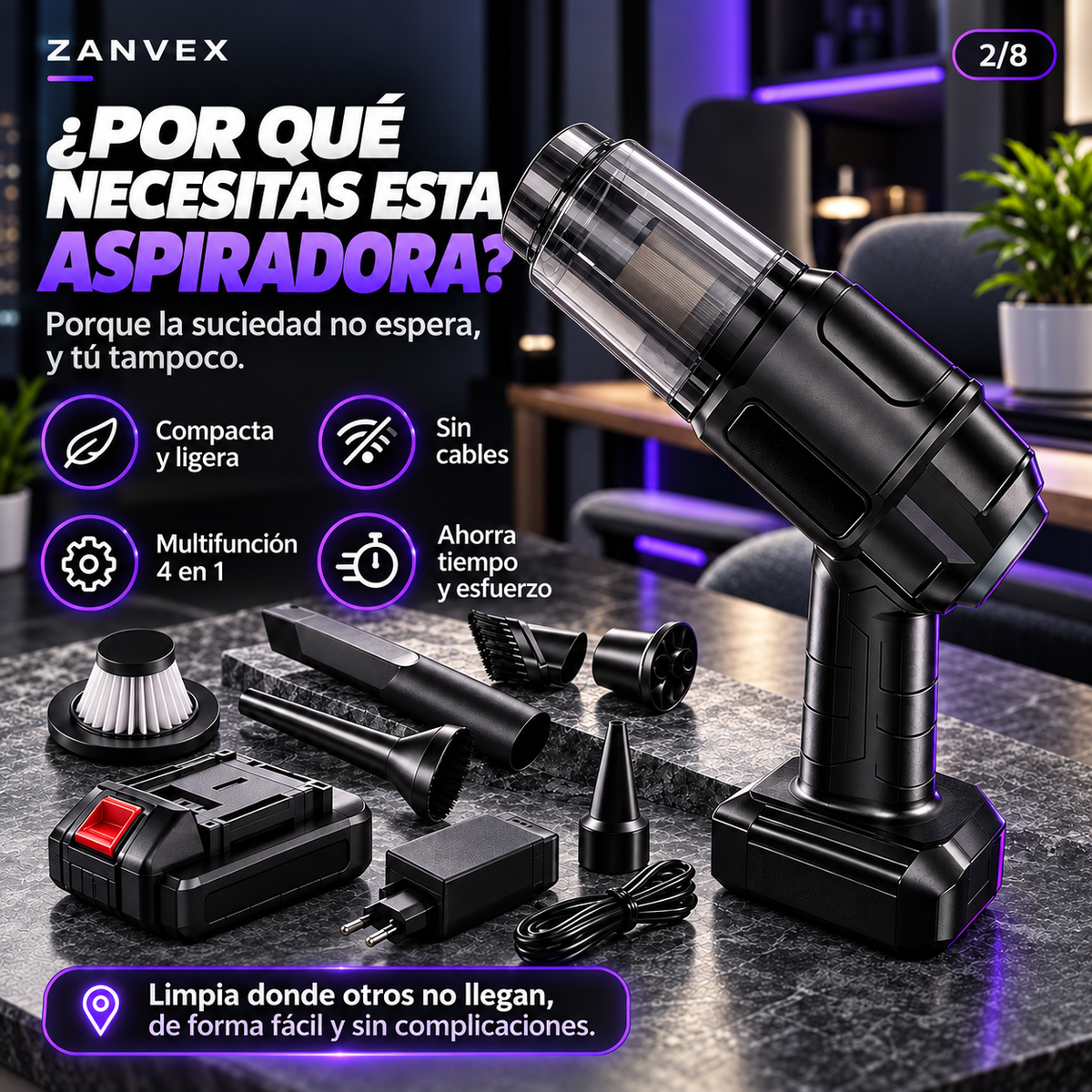 Aspiradora portátil potente